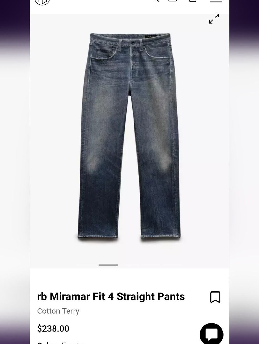 rag & bone Miramar Fit 4 Straight Pants - Empire Size 33